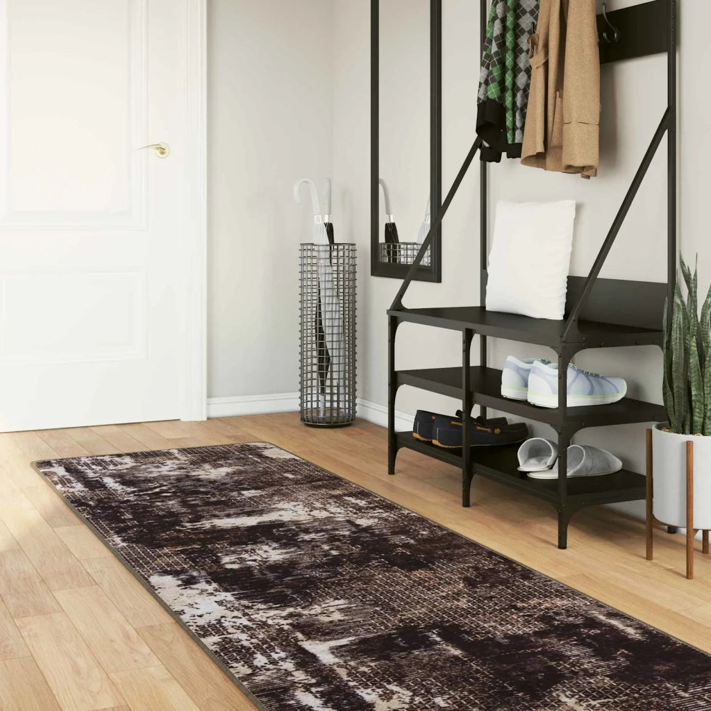 Runner Tappeto MARSA Nero 80 x 400 cm Poliestere e PVC 42023378