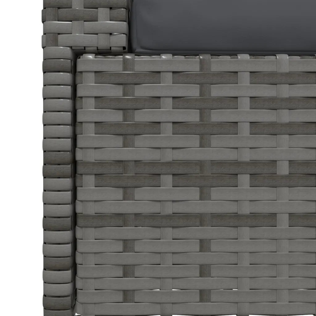 Divano a 2 Posti con Cuscini in Polyrattan Grigio 317509