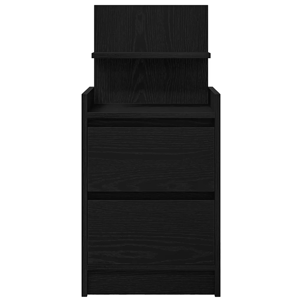 Comodino con 2 Cassetti Nero 38x34x80 cm 861357
