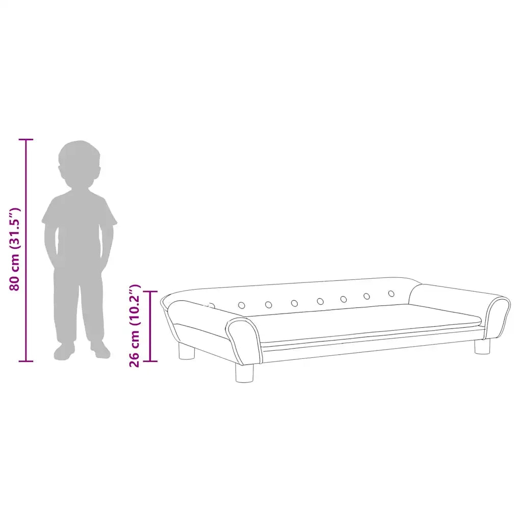 Divano per Bambini-Sofa-Divanetto Grigio Chiaro 100x50x26 cm in Velluto