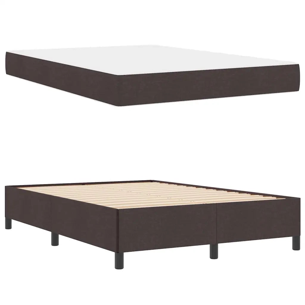 Letto a molle Marrone Scuro 140 x 200 cm Tessuto 3398867