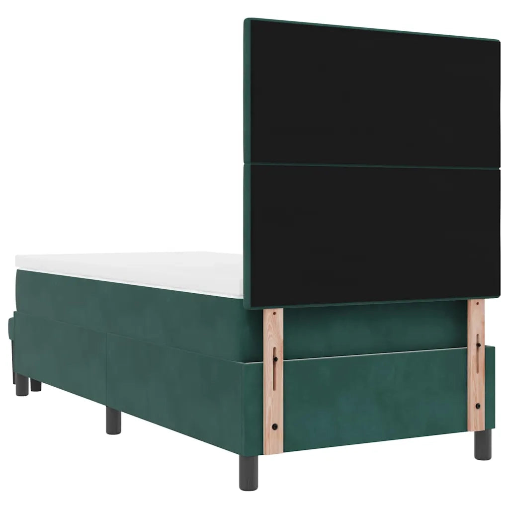 Letto a molle con cuscino Verde scuro 200 x 80 cm Velluto 3344477