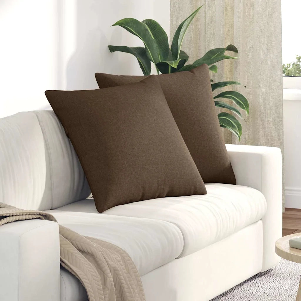 Cuscini da Divano 2 pcs Marrone 60 x 60 cm Tessuto 42014001