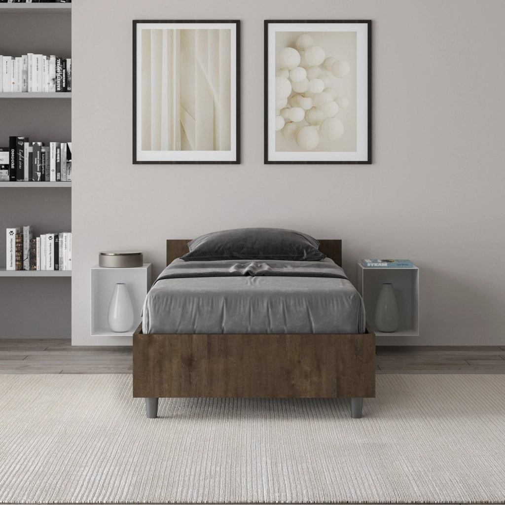 Letto Singolo 80x190 cm Senza Rete Nuamo Noce