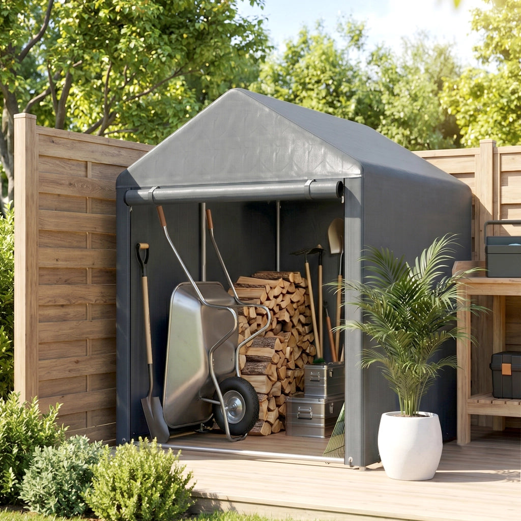 Capanno da Giardino ¨C Minimal ¨C 120x180x160 cm, Grigio Scuro