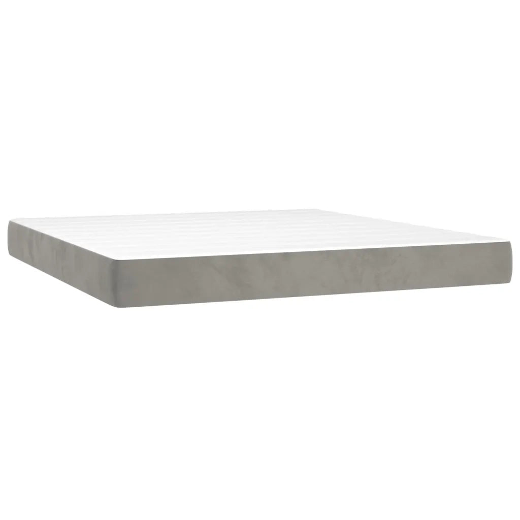 Letto a Molle Materasso e LED Grigio Chiaro 180x200 cm Velluto 3136257