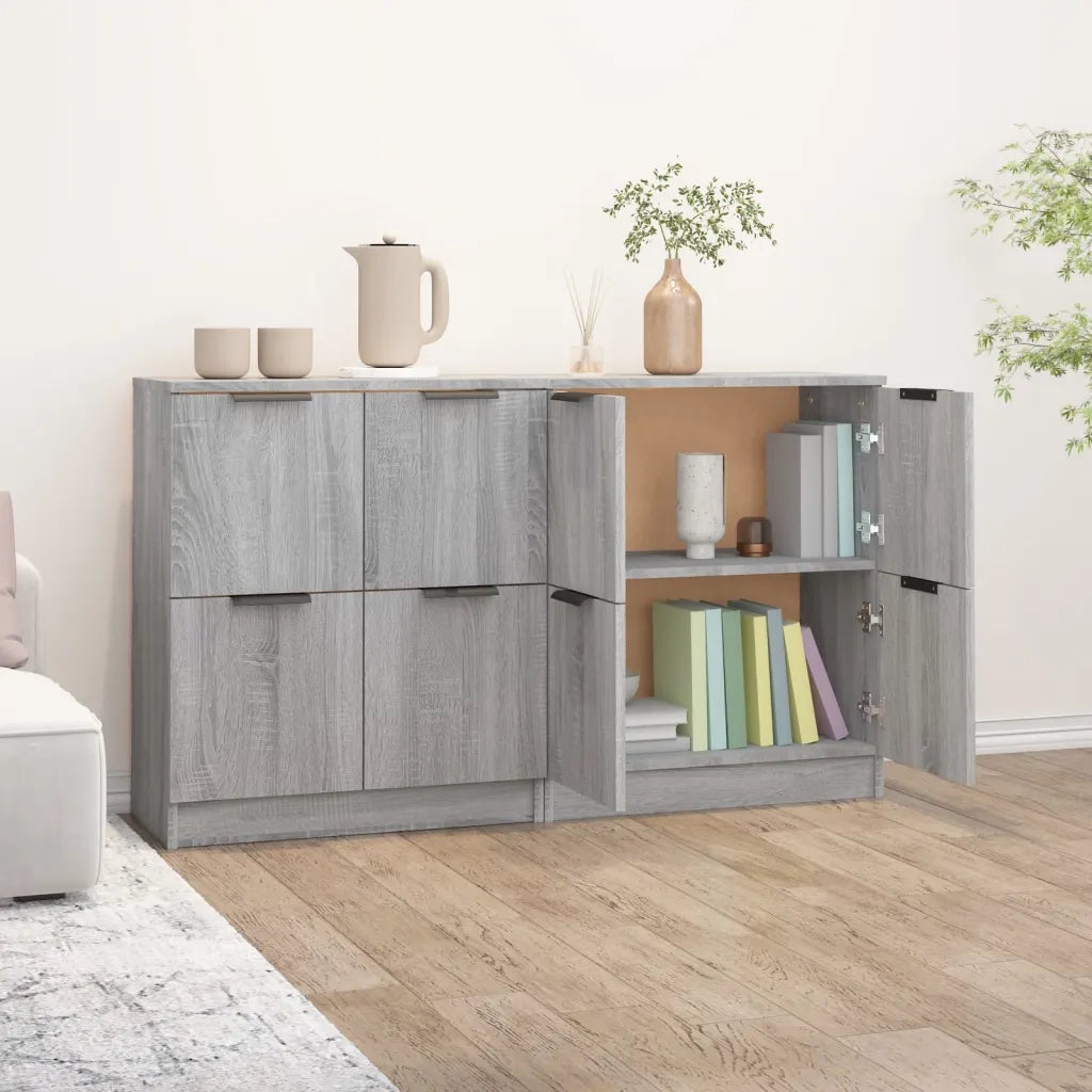 Credenze 2 pz Grigio Sonoma 60x30x70 cm in Legno Multistrato 3115810