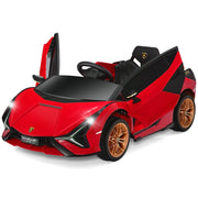 Macchina cavalcabile per bambini con telecomando e luci LED, Veicolo elettrico a batteria 12 V Rosso-Macchinine giocattoli