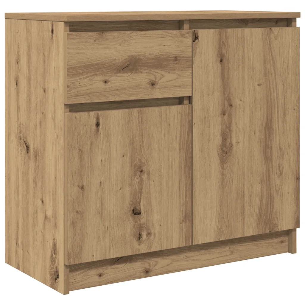 Credenza con Cassetto-Buffet-Armadio da cucina Rovere Artigianale 71x35x65 cm Truciolato 885992