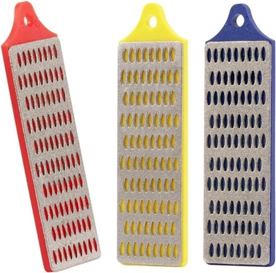 Kit per Affilare Diamante - Accessori Cucina - Mini - Adatto per Utensili da Cucina - 3 pezzi - Pietra di Affilatura Diamante - Formato Mini - Cucina - Accessori