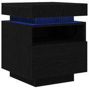 Set di 2 Comodini | Armadio da Notte | Mobiletto da notte Rovere Nero 40 x 39 x 48,5 cm