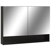 Armadietto a Specchio con LED-Mobiletto a specchio Nero 80x15x60 cm in MDF