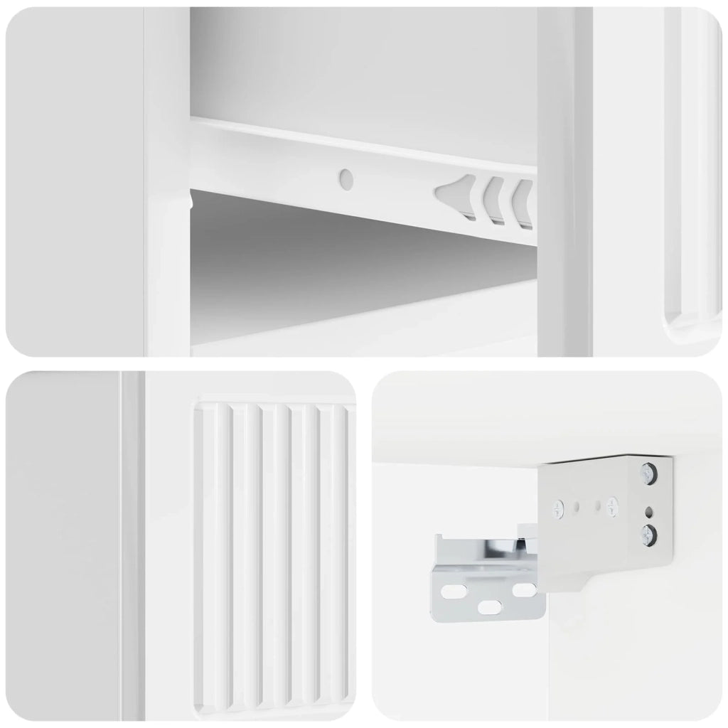 Mobiletto da notte a muro 2 pcs Bianco Lucido 33 x 34,5 x 20 cm 897924