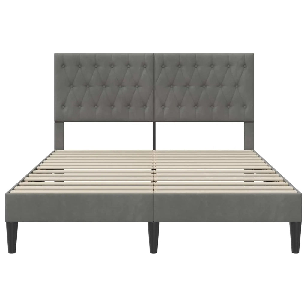 Struttura del letto-Giroletto Grigio Scuro 140 x 190 cm Velluto 752739
