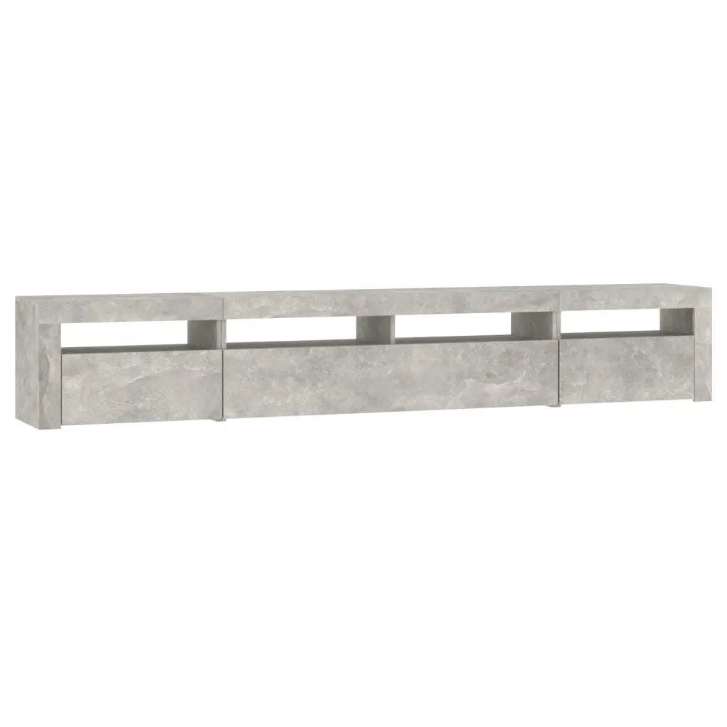 Mobile Porta TV con Luci LED-Mobile per TV-Credenza TV Grigio Cemento 240x35x40 cm