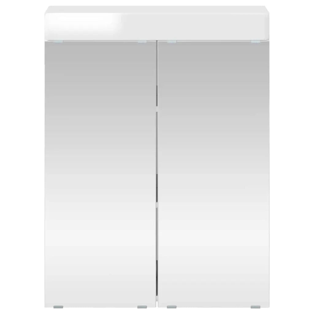 Mobiletto per specchio da Bagno | Armadio da bagno con porta TULUM Bianco Lucido