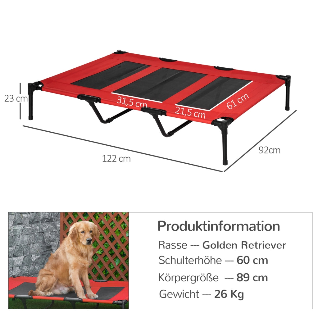 Cuccia per cani pieghevole ¨C Minimal ¨C Rosso e nero 122x92x23 cm