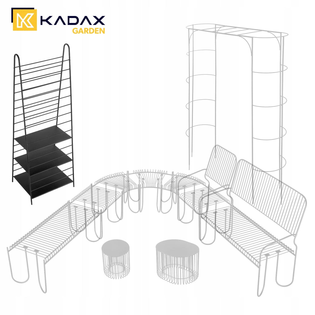 Scala da giardino KADAX per piante, supporto in metallo con ripiani, 172 cm