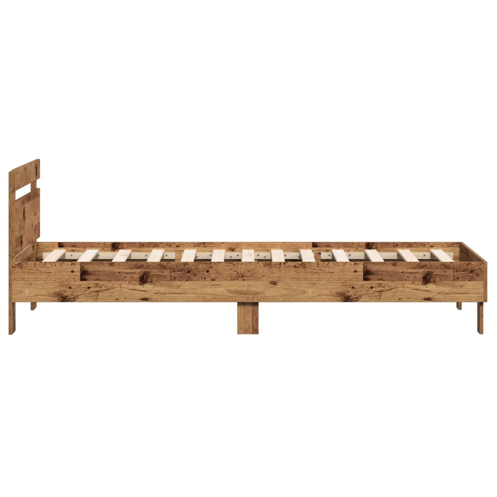 Struttura letto con testata-Giroletto Legno antico 80 x 200 cm 859878