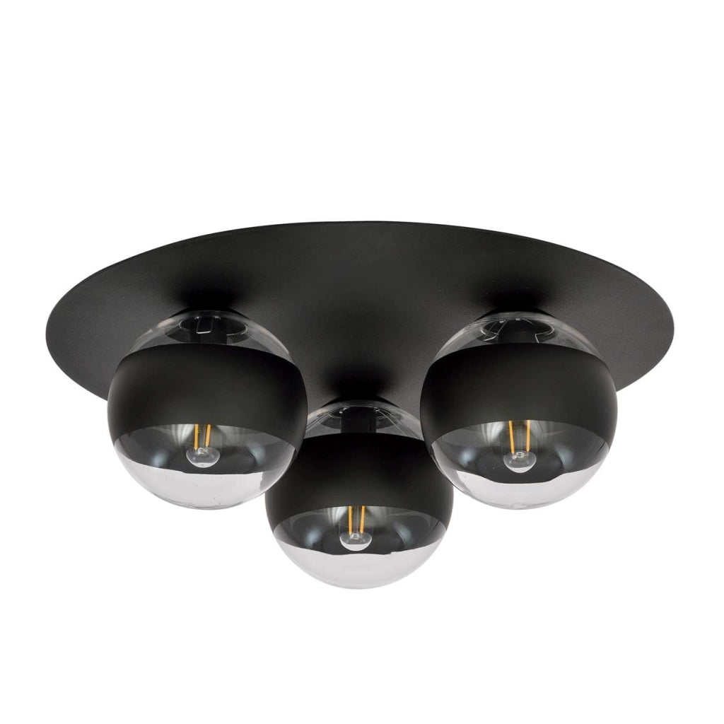 Emibig plafoniera Solar 3 luci E14 nero trasparente