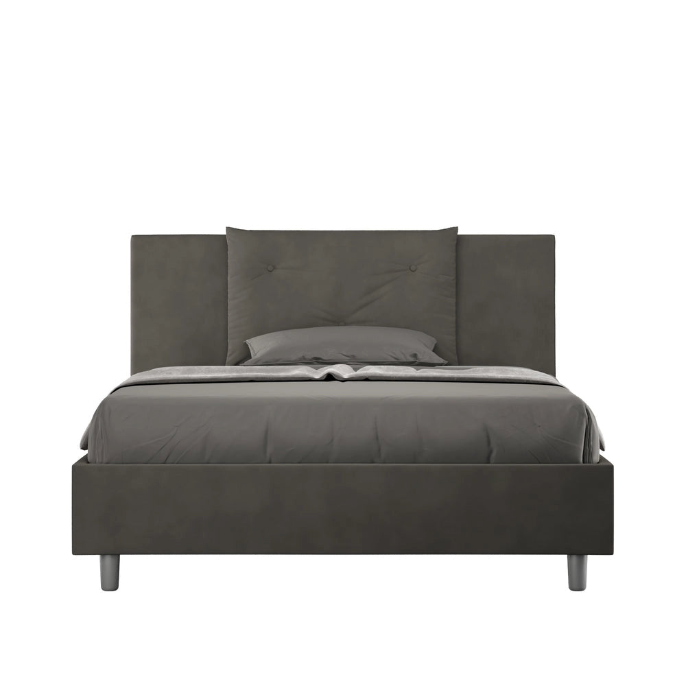 Letto Matrimoniale Large 180x200 cm con Rete Appia Grigio