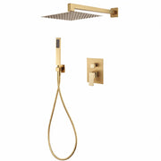 Soffione Set Doccia Incasso 25cm A 2 Vie Oro Soffione Doccetta Completo 87894