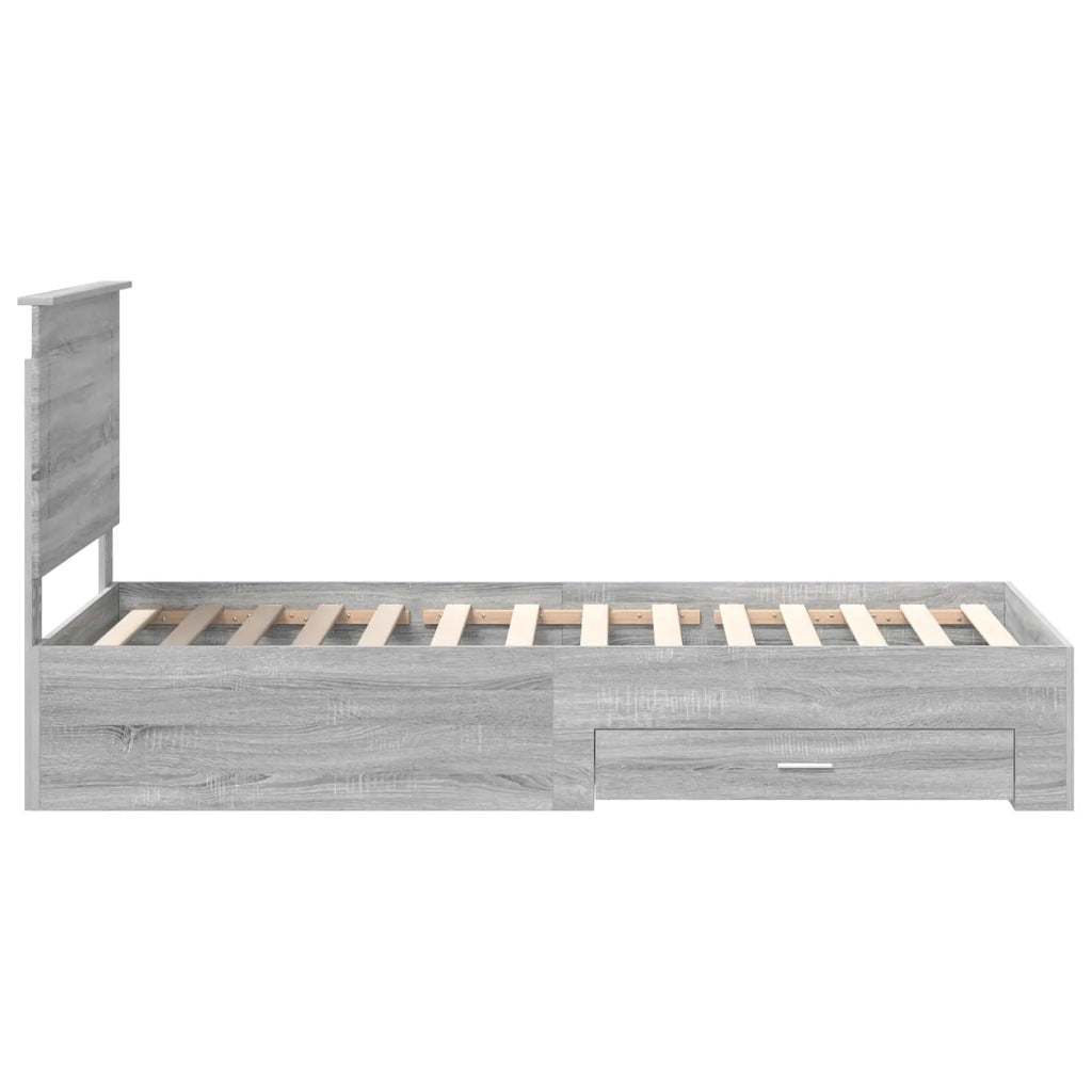 Letto singolo | Letto per adulti | Struttura del letto Grigio Sonoma 90 x 190 cm Legno multistrato