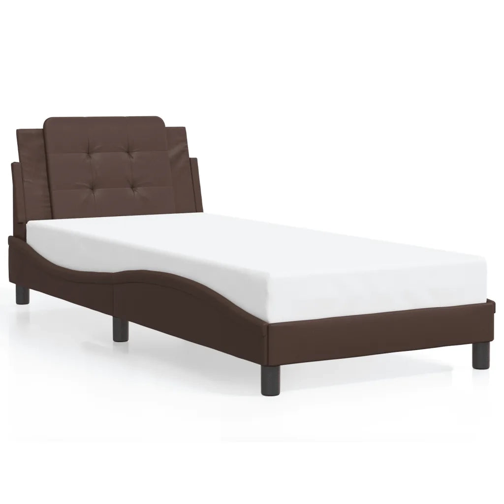 Giroletto con Luci LED Marrone 80x200 cm in Similpelle