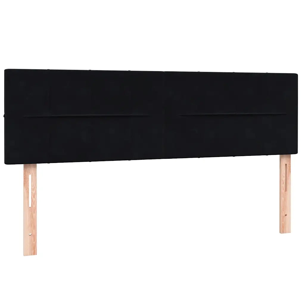 Giroletto a Molle con Materasso Nero 160x210 cm in Velluto 3317531