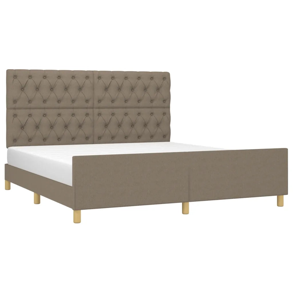 Letto matrimoniale | Letto per adulti | Giroletto senza Materasso Tortora 160x200 cm in Tessuto