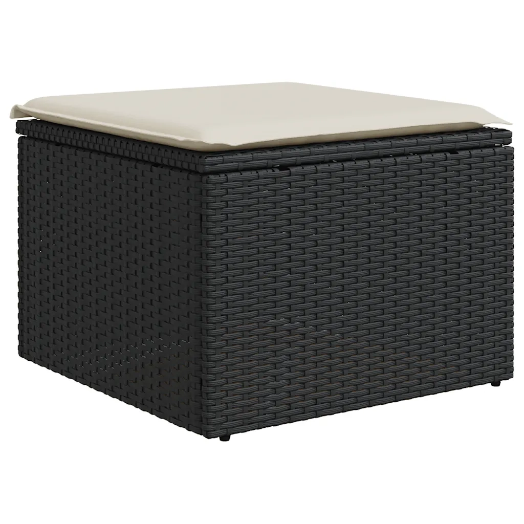 Set Divani da Giardino con Cuscini 8 pz Nero in Polyrattan 3326517