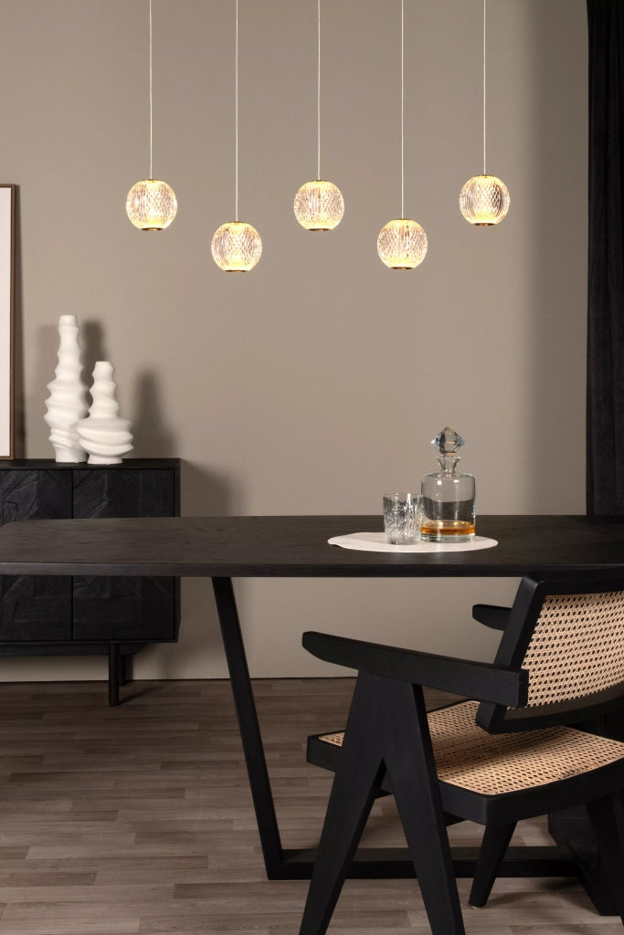 Lampada a sospensione Cintra sfere acrilico oro LED 21W Lucide