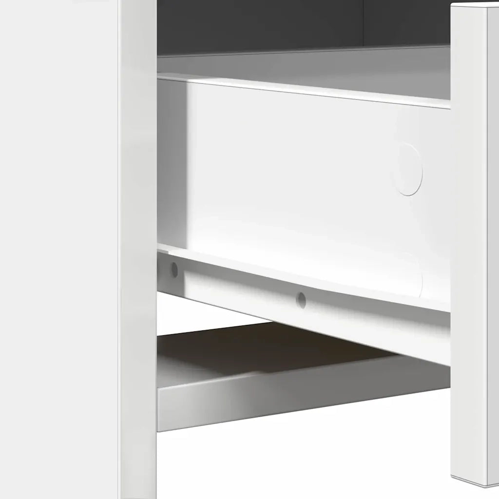 Set da Toeletta | Tavolo da Trucco con LED 3 pz Bianco Legno multistrato
