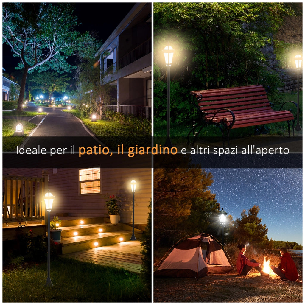 Lampioni Solari da Giardino Set 2 Pezzi ¨C Xylo ¨C LED Automatici Nero