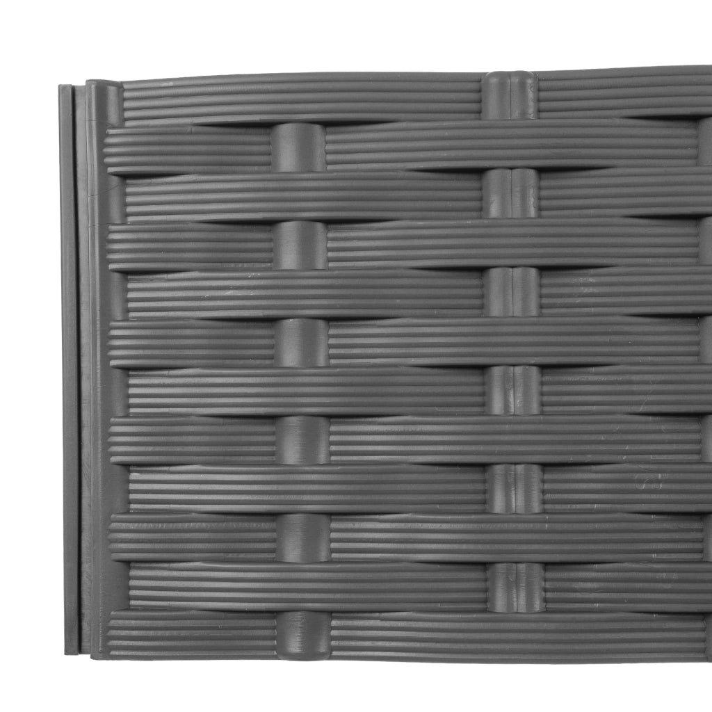 Bordura per prato KADAX, recinzione a palizzata per giardino, recinzione carrabile, grigia, 390 cm, 5 pezzi
