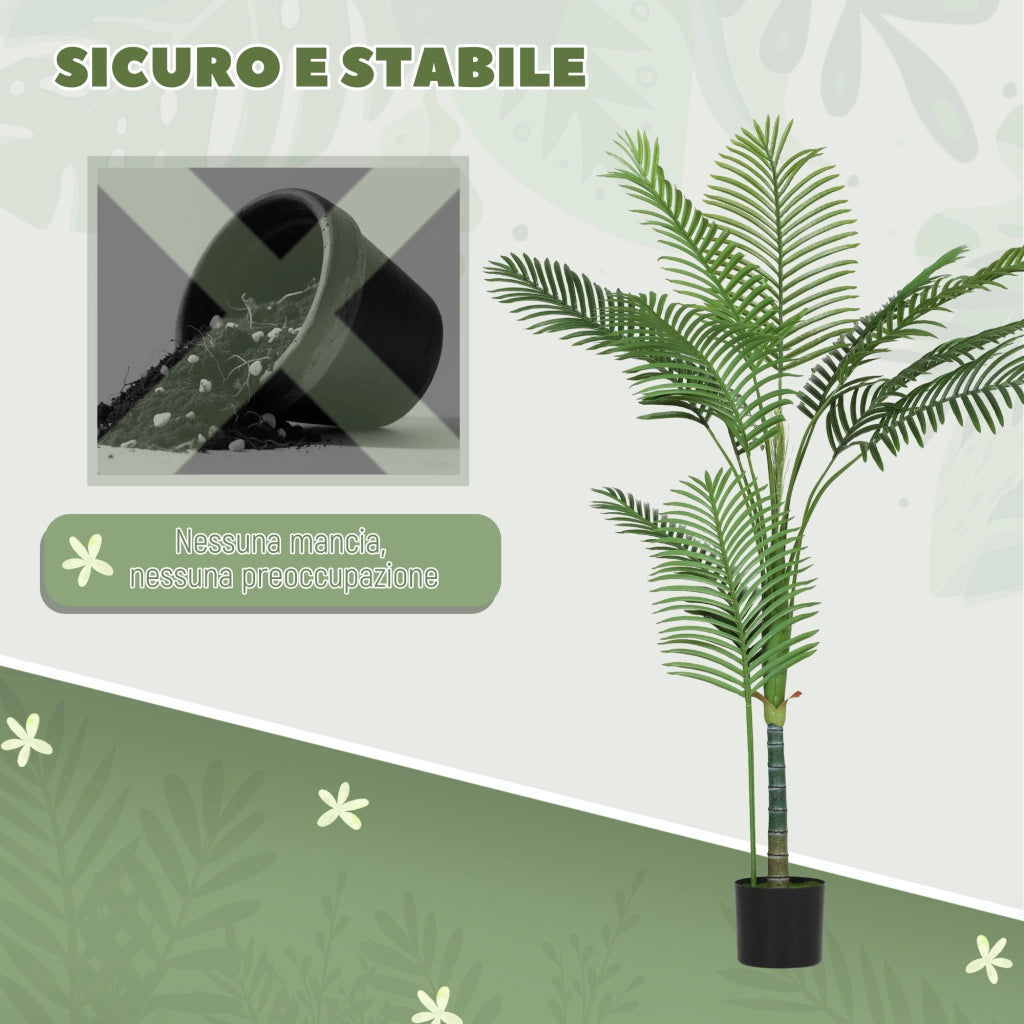 Palma Areca Artificiale ¨C Xylo ¨C 150 cm con Vaso Verde