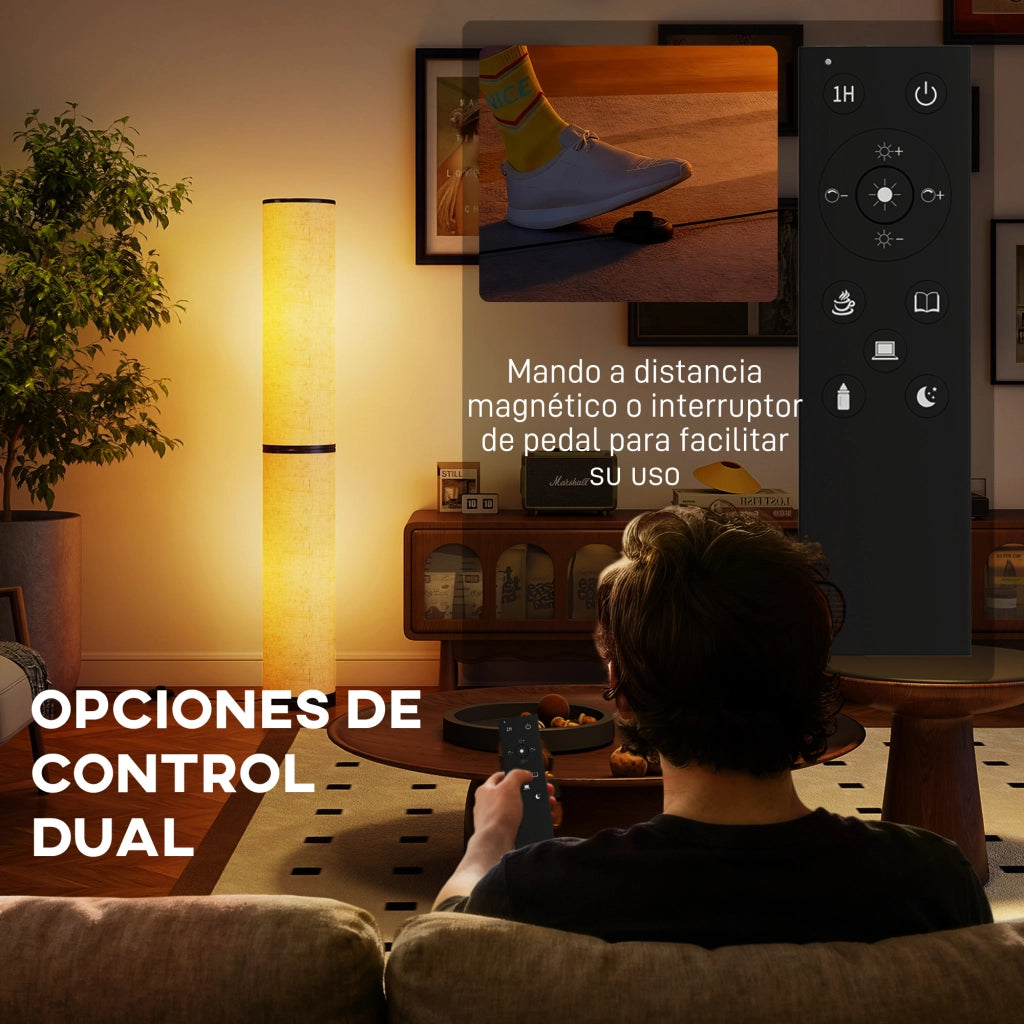 Lampada da Terra Moderna ¨C Xylo ¨C Luminosit¨¤ e Temperatura Colore Regolabili con Telecomando Beige