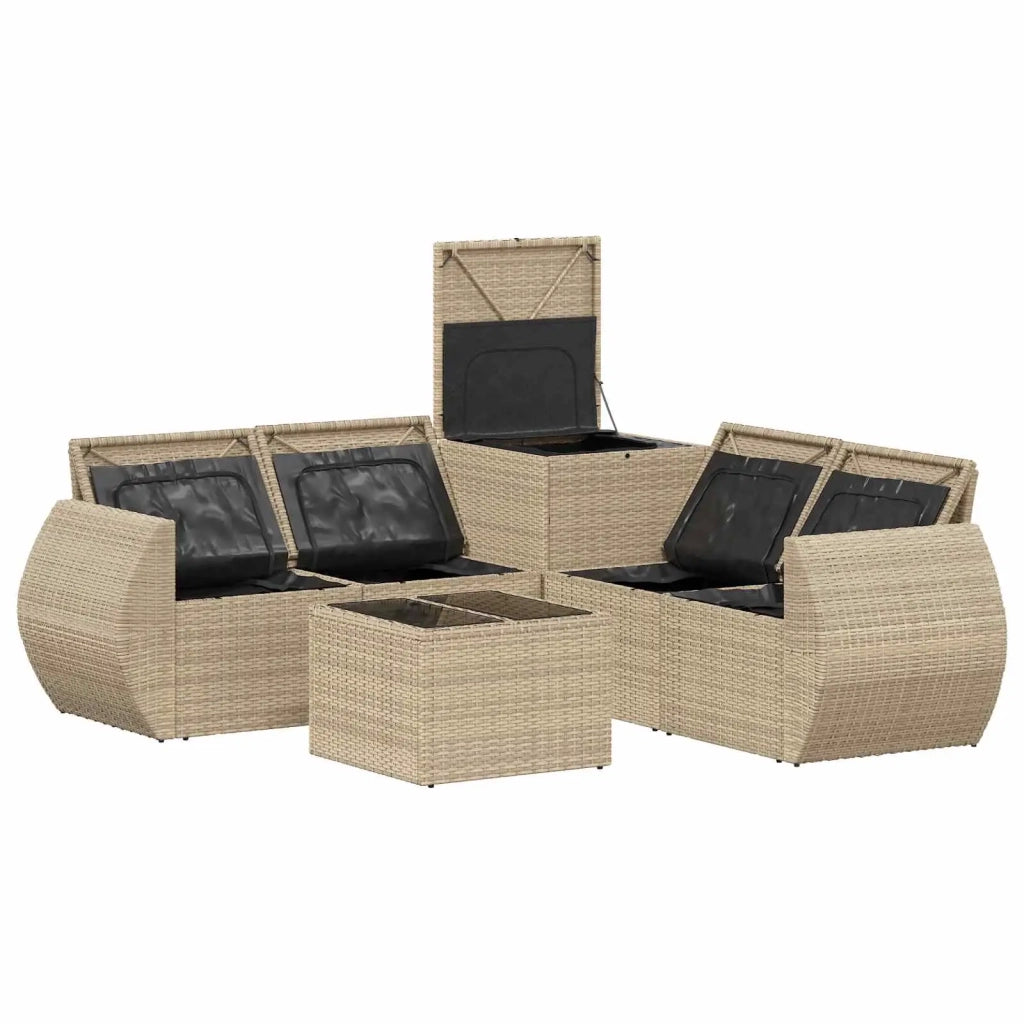 Set di divani 6 pz Beige e Grigio Chiaro 3447523