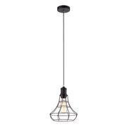 Lampada a sospensione Italux Synthia nera industriale Ø21 E27