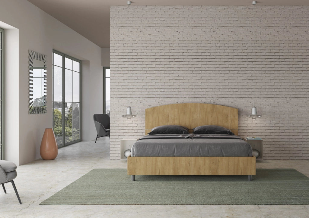 BS COM Letto matrimoniale con rete 160x200 cemento