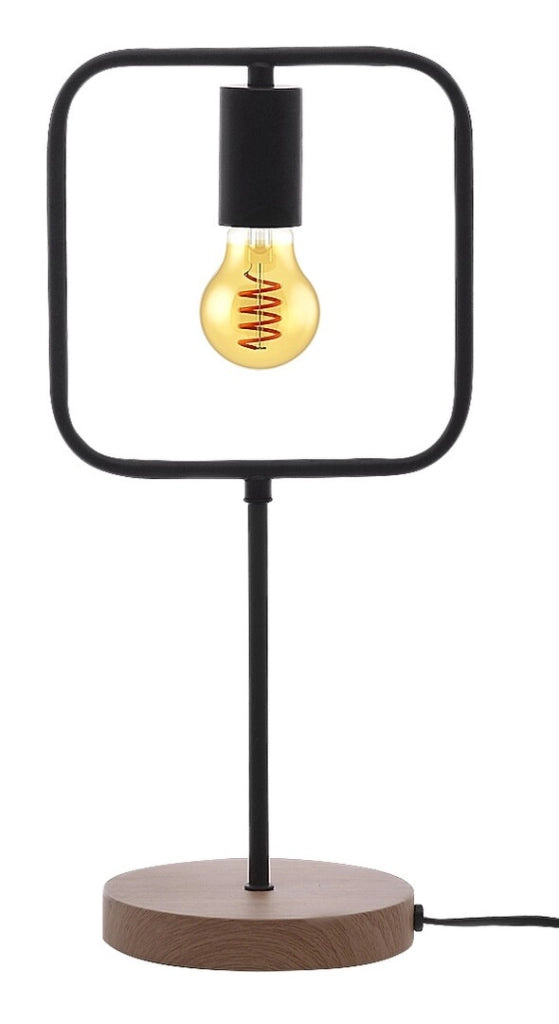 Lampada da tavolo industriale nero/faggio E27 Rabalux Rufin 3219