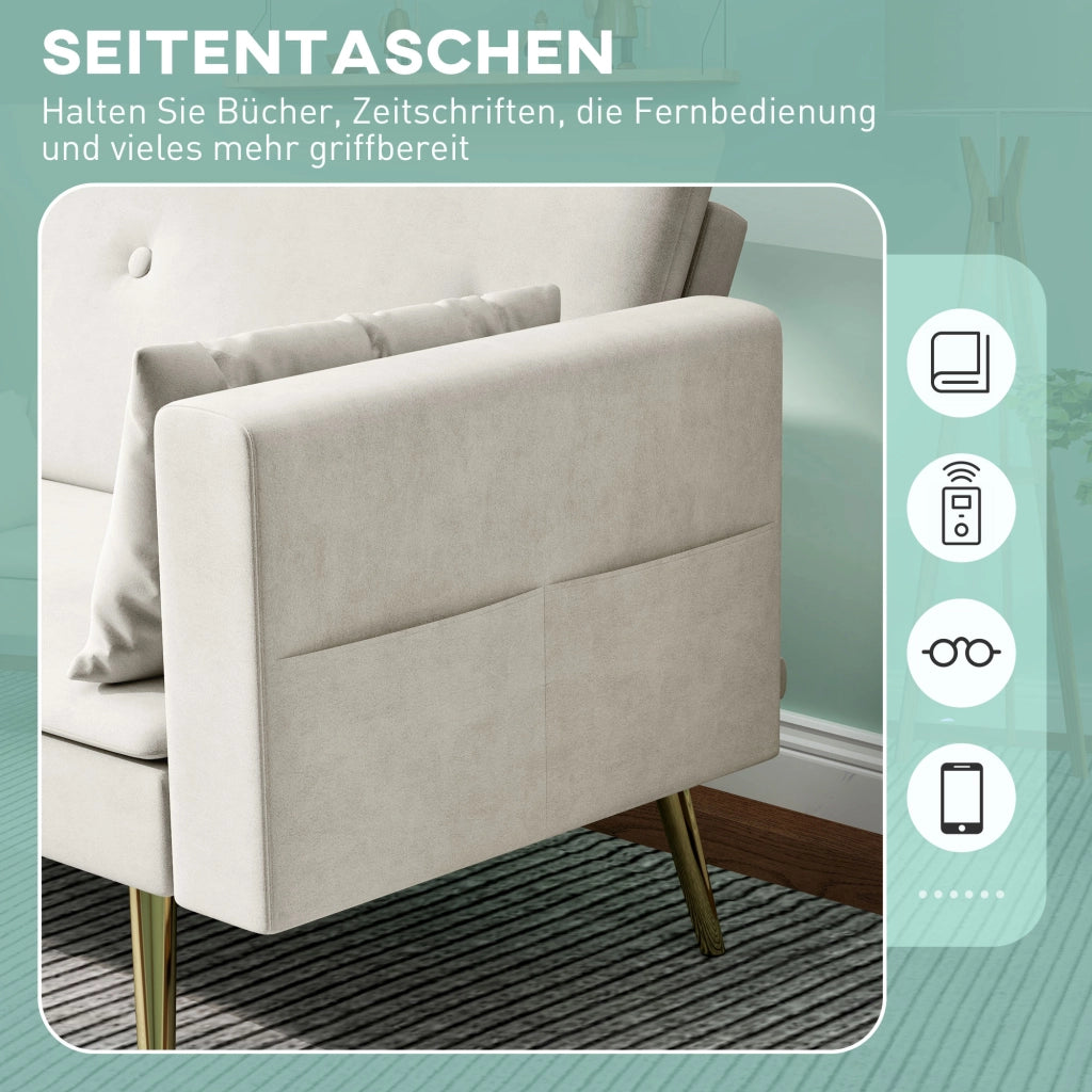 Divano letto 2 posti ¨C Minimal ¨C tessuto beige