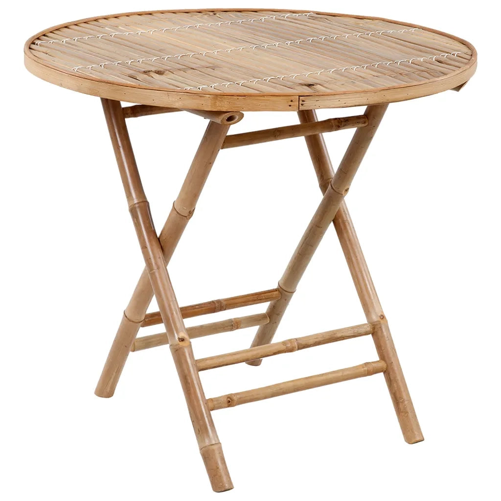 Set da Pranzo da Giardino 5 pz Pieghevole con Cuscini in Bambù 3063965