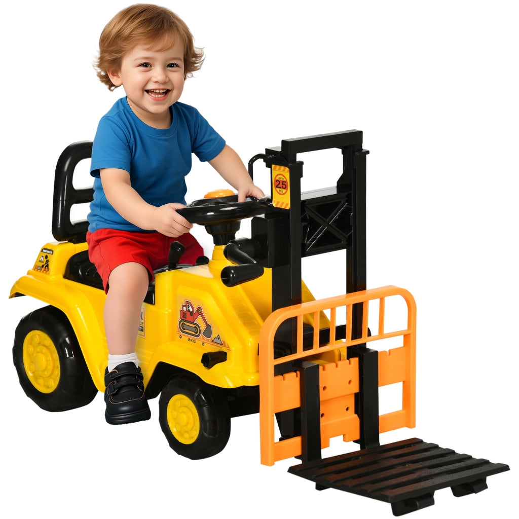 Trattore a Pedali per Bambini 3-4 Anni ¨C Xylo ¨C Giallo e Nero con Muletto 86x27.5x47.5 cm