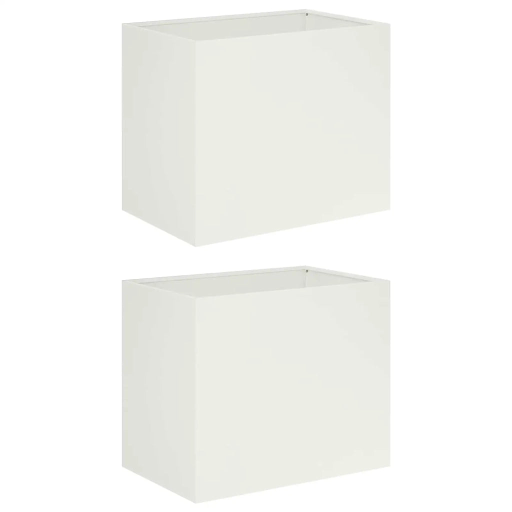 Vaso da giardino 2 pz Bianco 60 x 40 x 50 cm 8005697