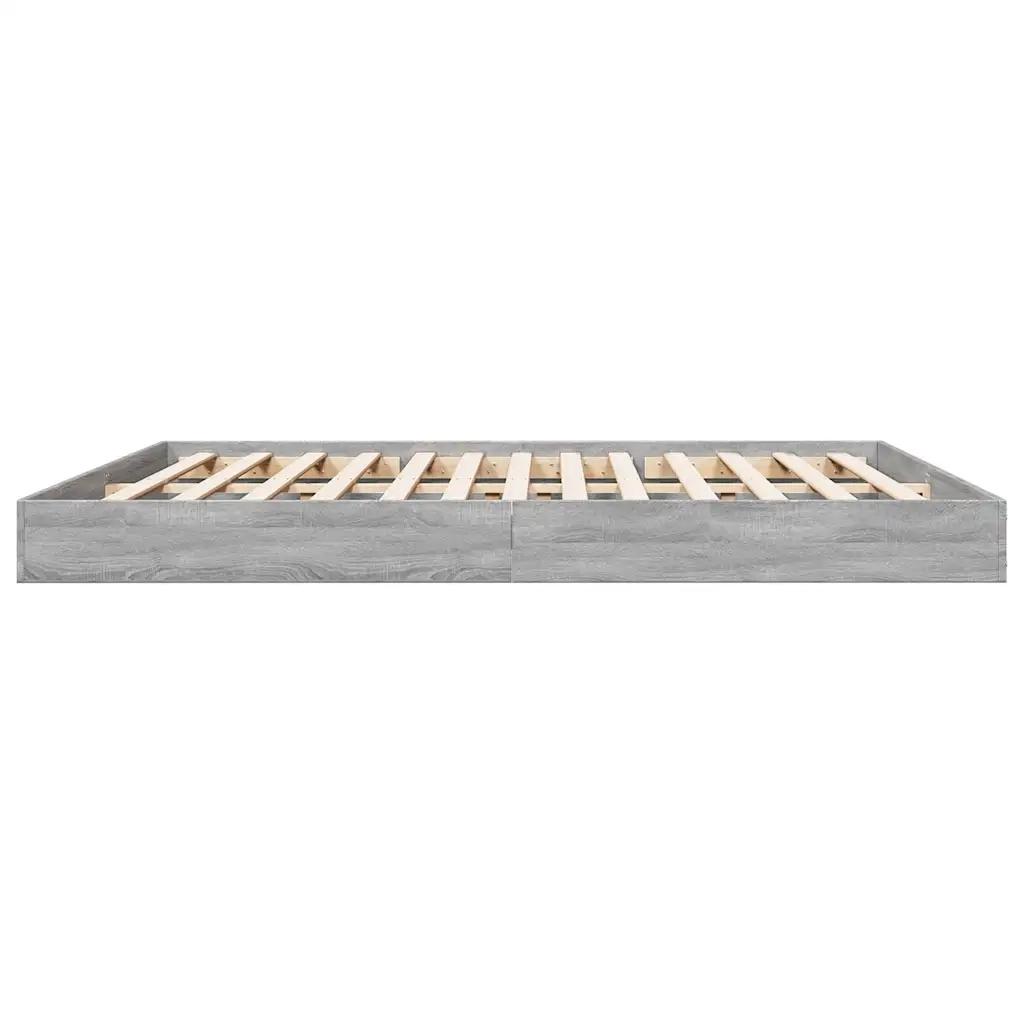 Letto matrimoniale | Letto per adulti | Giroletto senza Materasso Grigio Sonoma 180x200 cm Truciolato