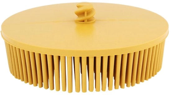 Borsetta schurente con setole di pelo di maiale 80 grani - diametro 73,5 mm - rimuove/ristampa - materiale metallo/plastica - massimo 15000 giri al minuto - utilizzo multifunzionale - disco schuero