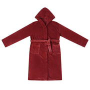 Accappatoio con Cappuccio Rosso Bordeaux m Flanella CFW9500717