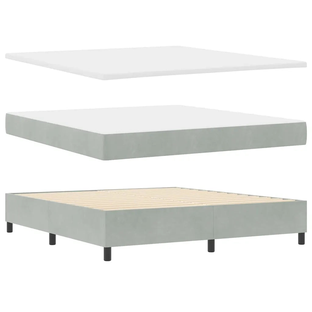 Letto a molle con materasso Grigio chiaro 180 x 200 cm Velluto 3341966
