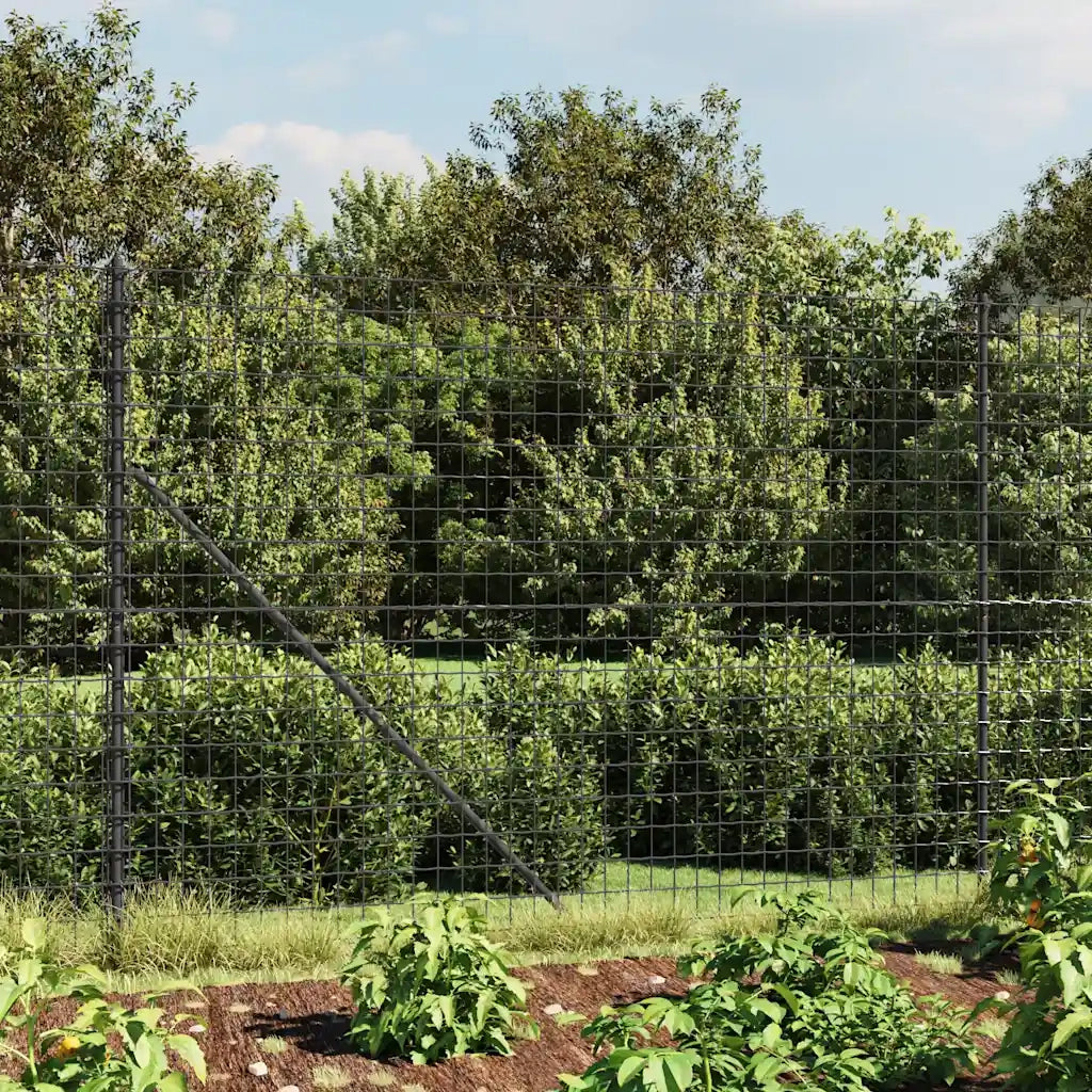Recinzione da Giardino | Recinzione Metallica con Flangia Antracite 1,4x25 m